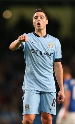Samir Nasri of Manchester City - Barclays Premier League - Manchester City vs FC Everton - Etihad Stadium - Manchester - England - 6th December 2014 - EDITORIAL USE ONLY. No use with unauthorised audio, video, data, fixture lists, club league logos or live services. Online in-match use limited to 120 images, no video emulation. No use in betting, games or single club league player publications.