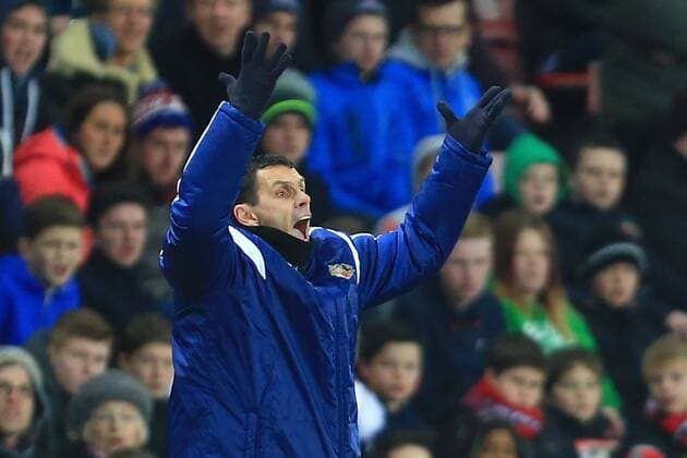 Manager of Sunderland, Gus Poyet - AFC Sunderland vs. West Ham United - Barclay s Premier League - Stadium of Light - Sunderland - 13 12 2014 EDITORIAL USE ONLY. No use with unauthorised audio, video, data, fixture lists, club league logos or live services. Online in-match use limited to 120 images, no video emulation. No use in betting, games or single club league player publications.
