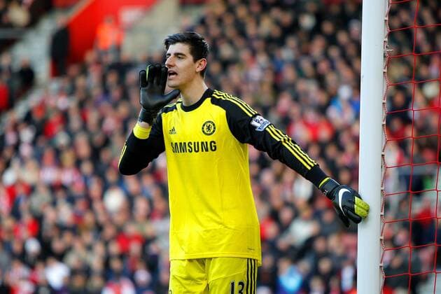 Football - 2014 2015 Premier League - Southampton vs. Chelsea Thibaut Courtois of Chelsea at St Mary s Stadium Southampton Colorsport Shaun Boggust