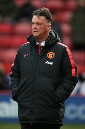 Louis van Gaal manager of Manchester United ManU - Barclays Premier League - Stoke City vs Manchester Utd - Stoke - England - 1st January 2015 - Picture Simon Bellis Sportimage EDITORIAL USE ONLY. No use with unauthorised audio, video, data, fixture lists, club league logos or live services. Online in-match use limited to 120 images, no video emulation. No use in betting, games or single club league player publications.