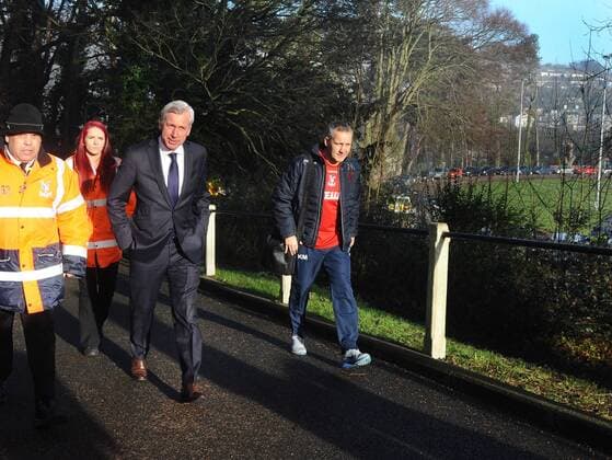 Football - 2014 2015 FA Cup - Third Round: Dover Athletic vs. Crystal Palace New Crystal Palace manager Alan Pardew arrives at the Crabble Athletic Ground. COLORSPORT ANDREW COWIE