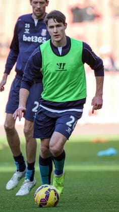 Football - 2014 2015 - Barclays Premier League, - Arsenal Vs Stoke City, Stoke City s new signing Philipp Wollscheid warms up ahead of his Premier League debut at The Emirates Stadium COLORSPORT DANIEL BEARHAM ARS_STO
