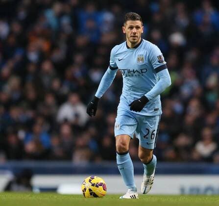 Martin Demichelis of Manchester City - Barclays Premier League - Manchester City vs Arsenal - Etihad Stadium - Manchester - England - 18th January 2015 - Picture Simon Bellis Sportimage EDITORIAL USE ONLY. No use with unauthorised audio, video, data, fixture lists, club league logos or live services. Online in-match use limited to 120 images, no video emulation. No use in betting, games or single club league player publications.