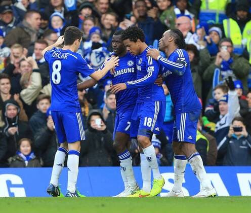 Chelsea s Ramires celebrates scoring his sides second goal FA Cup Fourth Round - Chelsea vs Bradford City - Stamford Bridge - England - 24th January 2015 - Picture David Klein Sportimage EDITORIAL USE ONLY. No use with unauthorised audio, video, data, fixture lists, club league logos or live services. Online in-match use limited to 120 images, no video emulation. No use in betting, games or single club league player publications.
