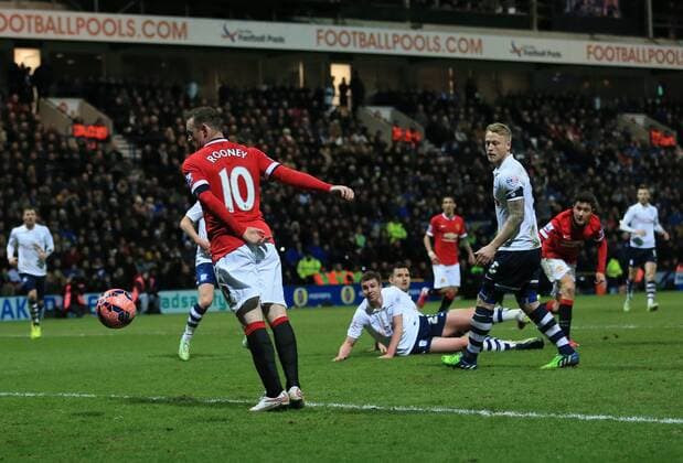Manchester United ManU s Ander Herrera scoring his sides opening goal FA Cup - Preston North End vs Manchester United - Deepdale - England - 16th February 2015 - Picture David Klein Sportimage EDITORIAL USE ONLY. No use with unauthorised audio, video, data, fixture lists, club league logos or live services. Online in-match use limited to 120 images, no video emulation. No use in betting, games or single club league player publications.