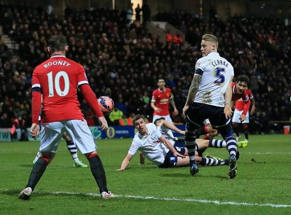 Manchester United ManU s Ander Herrera scoring his sides opening goal FA Cup - Preston North End vs Manchester United - Deepdale - England - 16th February 2015 - Picture David Klein Sportimage EDITORIAL USE ONLY. No use with unauthorised audio, video, data, fixture lists, club league logos or live services. Online in-match use limited to 120 images, no video emulation. No use in betting, games or single club league player publications.