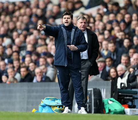 Tottenham s Mauricio Pochettino in action Barclays Premier League - Tottenham Hotspur vs West Ham - White Hart Lane - England - 22nd February 2015 - Picture David Klein Sportimage EDITORIAL USE ONLY. No use with unauthorised audio, video, data, fixture lists, club league logos or live services. Online in-match use limited to 120 images, no video emulation. No use in betting, games or single club league player publications.