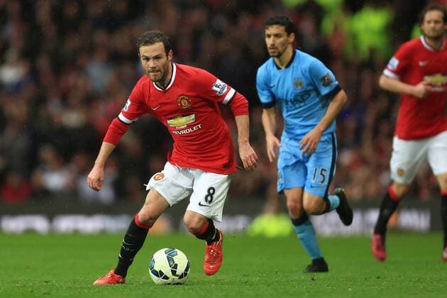 Juan Mata of Manchester United ManU in action - Manchester United vs. Manchester City - Barclay s Premier League - Old Trafford - Manchester - 12 04 2015 Pic Philip Oldham Sportimage EDITORIAL USE ONLY. No use with unauthorised audio, video, data, fixture lists, club league logos or live services. Online in-match use limited to 120 images, no video emulation. No use in betting, games or single club league player publications.