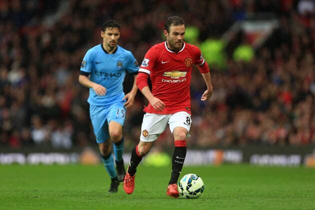 Juan Mata of Manchester United ManU - Manchester United vs. Manchester City - Barclay s Premier League - Old Trafford - Manchester - 12 04 2015 Pic Philip Oldham Sportimage EDITORIAL USE ONLY. No use with unauthorised audio, video, data, fixture lists, club league logos or live services. Online in-match use limited to 120 images, no video emulation. No use in betting, games or single club league player publications.