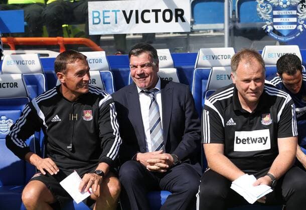West Ham s Sam Allardyce looks on Barclays Premier League - Queens Park Rangers vs West Ham United - Loftus Road - England - 25th April 2015 - Picture David Klein Sportimage EDITORIAL USE ONLY. No use with unauthorised audio, video, data, fixture lists, club league logos or live services. Online in-match use limited to 120 images, no video emulation. No use in betting, games or single club league player publications.