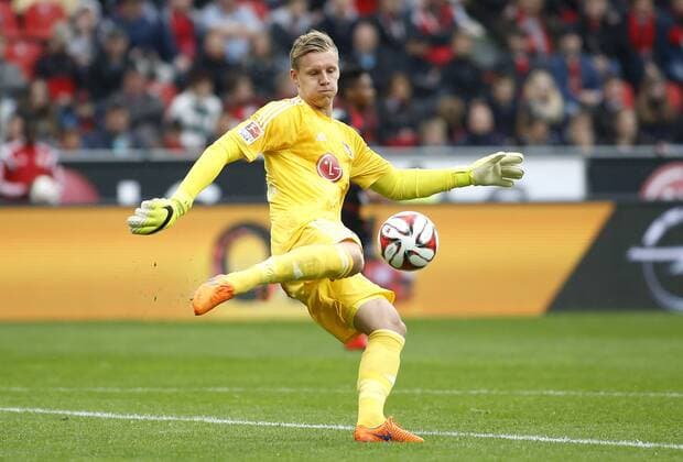 Leverkusen, Bayarena, 16.05.15: Torwart Bernd Leno (Bayer 04 Leverkusen) im Spiel der 1. Bundesliga zwischen Bayer 04 Leverkusen vs. TSG 1899 Hoffenheim in der Saison 2014 2015.