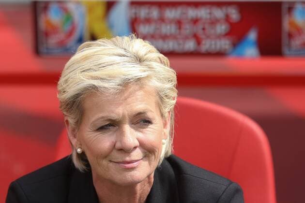 Silvia Neid (Trainerin, Coach, Deutschland), Porträt, Portrait, Freude, freundlich, fröhlich, strahlend, optimistisch, Fussball, FIFA Frauen-WM 2015, Deutschland - Norwegen, xozx