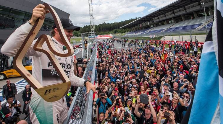 Spielberg 21.06.2015, Red Bull Ring, Spielberg, AUT, FIA, Formel 1, Grosser Preis von Oesterreich, Rennen, im Bild 1. Platz Nico Rosberg, (GER, Mercedes AMG Petronas F1 Team) during the Race of the Austrian Formula One Grand Prix at the Red Bull Ring in Spielberg, Austria, 2015 06 21, EP_ang