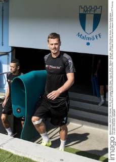 Aug. 4, 2015 - Malmö, Sverige - Malmö FFs Nikola Djurjic, Markus Rosenberg - Champions League, Pressekonferenz Malmö FF - ZUMAb138