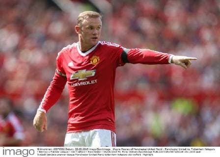 Wayne Rooney of Manchester United ManU - Manchester United vs. Tottenham Hotspurs - Barclay s Premier League - Old Trafford - Manchester - 08 08 2015 Pic Philip Oldham Sportimage EDITORIAL USE ONLY. No use with unauthorised audio, video, data, fixture lists, club league logos or live services. Online in-match use limited to 120 images, no video emulation. No use in betting, games or single club league player publications.