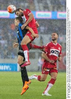 - BRUGGE, BELGIUM: Club s Hans Vanaken and Kortrijk s Benoit Poulain fight for the ball during the Jupiler Pro League match between Club Brugge KV and KV Kortrijk, in Brugge, Friday 14 August 2015, on the 4rth day of the Belgian soccer championship. KURTxDESPLENTER x04680439x