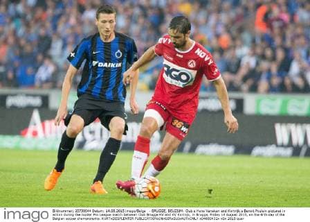 - BRUGGE, BELGIUM: Club s Hans Vanaken and Kortrijk s Benoit Poulain pictured in action during the Jupiler Pro League match between Club Brugge KV and KV Kortrijk, in Brugge, Friday 14 August 2015, on the 4rth day of the Belgian soccer championship. KURTxDESPLENTER x04680432x