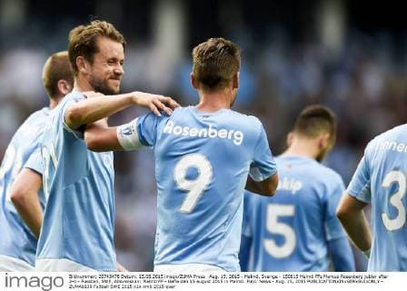 Aug. 15, 2015 - Malmö, Sverige - 150815 Malmö FFs Markus Rosenberg jublar efter 2-0 - Fussball, SWE, Allsvenskan: Malmö FF - Gefle den 15 august 2015 in Malmö..Foto: News - Aug. 15, 2015 - ZUMAb138