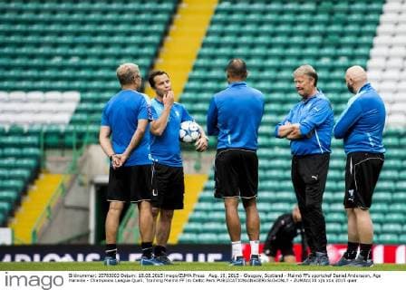 Aug. 18, 2015 - Glasgow, Scotland - Malmö FFs sportchef Daniel Andersson, Age Hareide - Champions League Quali, Training Malmö FF im Celtic Park - ZUMAb138