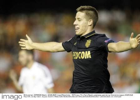 AS Monaco FC s Mario Pasalic celebrates goal during Champions League 2015 2016 Play-Offs 1st leg match. August 19,2015. (2015081925)