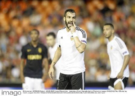 Valencia s Alvaro Negredo during Champions League 2015 2016 Play-Offs 1st leg match. August 19,2015. (2015081958)