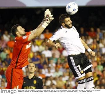 First leg of Champions League playoff Quali match between FC Valencia and AS Monaco at the Mestalla stadium. In this picture, Negredo. xAMPAROxSIMOx
