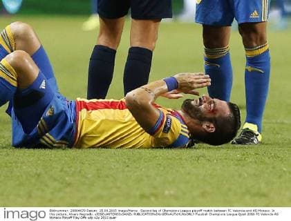 Second leg of Champions League playoff match between FC Valencia and AS Monaco. In this picture, Alvaro Negredo. xJOSExANTONIOxSANZx