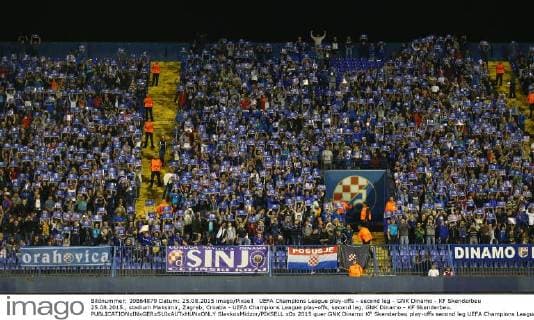 UEFA Champions League play-offs - second leg - GNK Dinamo - KF Skenderbeu 25.08.2015., stadium Maksimir, Zagreb, Croatia - UEFA Champions League play-offs, second leg, GNK Dinamo - KF Skenderbeu. SlavkoxMidzor PIXSELL