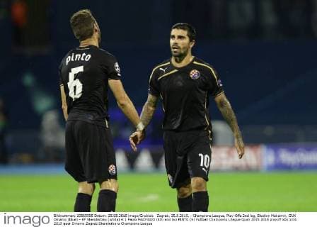 Zagreb, 25.8.2015. - Champions League, Play-Offs 2nd leg, Stadion Maksimir, GNK Dinamo (blue) - KF Skenderbeu (white) 4:1 Paulo MACHADO (10) and Ivo PINTO (6)