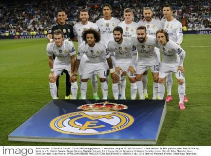 Champions League 2015 2016 match - Real Madrid. In this picture, Real Madrid line up, back ro L-R: Kaylor Navas, Sergio Ramos, Raphael Varane, Toni Kroos, Karim Benzema, Cristiano Ronaldo; front: Gareth Bale, Marcelo, Isco, Dani Carvajal, Luka Modric. xPABLOxMORENOx