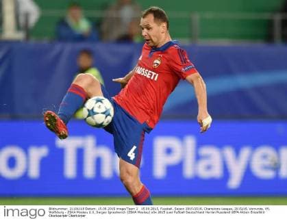 15.09.2015, Fussball, Saison 2015 2016, Champions League, 2015 16, Vorrunde, VfL Wolfsburg - ZSKA Moskau 1:0, Sergey Ignashevich (ZSKA Moskau)