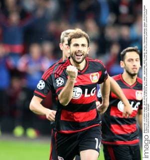 Leverkusen, UEFA Fussball, Herren, Champions League, Saison 2015 2016,Gruppe E, Bayer 04 Leverkusen vs Bate Baryssau, 16.09.2015, BayArena Leverkusen, Admir Mehedi, Bayer 04 Leverkusen jubel