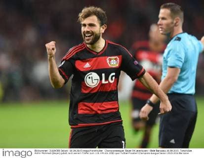 Championsleague: Bayer 04 Leverkusen - Bate Baryssau 16.09.2015. Torschütze Admir Mehmedi (Bayer) jubelt nach seinem Treffer zum 1:0. HM