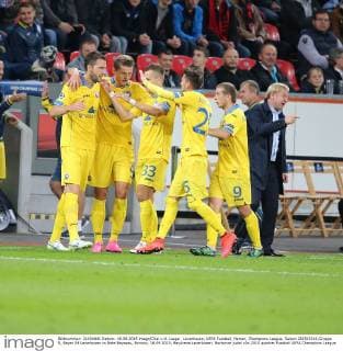 Leverkusen, UEFA Fussball, Herren, Champions League, Saison 2015 2016,Gruppe E, Bayer 04 Leverkusen vs Bate Bayssau, Borisov, 16.09.2015, BayArena Leverkusen, Borisover jubel