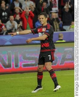 Javier HERNANDEZ, CHICCHARITO, Lev 7 Torjubel, Jubel nach dem Tor zum 3-1 Jubel, Freude, Emotionen, Feiern, Lachen, jubelt, freuen, reisst die Arme hoch, ballt die Faust BAYER 04 LEVERKUSEN - FC BATE BORISOV 4-1 , Fussball UEFA Champions League, Gruppenphase, Leverkusen, 16.09.2015 CL Saison 2015 2016,