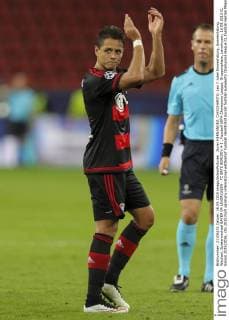 Javier HERNANDEZ, CHICCHARITO, Lev 7 Jubel Einwechslung, Auswechslung, Wechsel, Spielerwechsel BAYER 04 LEVERKUSEN - FC BATE BORISOV 4-1 , Fussball UEFA Champions League, Gruppenphase, Leverkusen, 16.09.2015 CL Saison 2015 2016,