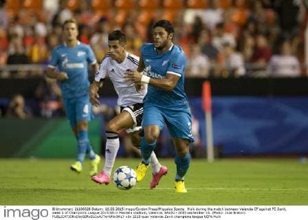 Hulk during the match between Valencia CF against FC Zenit, week 1 of Champions League 2015 16 in Mestalla stadium, Valencia, SPAIN - 2015 september 16. (Photo: Jose Breton)