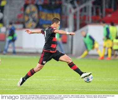 Leverkusen, UEFA Fussball, Herren, Champions League, Saison 2015 2016,Gruppe E, Bayer 04 Leverkusen vs Bate Baryssau, 16.09.2015, BayArena Leverkusen, Javier Hernandez Balcazar , Chicharito, Bayer 04 Leverkusen Aktion, Einzelbild,