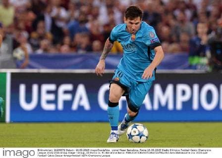 Lionel Messi Barcelona. Roma 16-09-2015 Stadio Olimpico Football Calcio Champions League 2015 2016 Group Stage - Group, AS Roma vs. FC Barcelona Barca AntoxBaldassarre