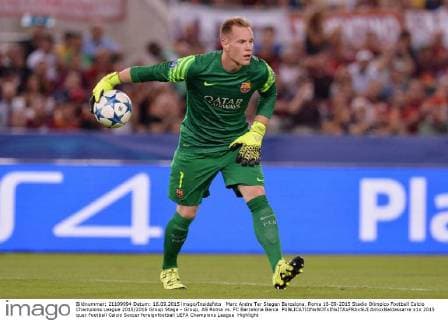 Marc Andre Ter Stegen Barcelona. Roma 16-09-2015 Stadio Olimpico Football Calcio Champions League 2015 2016 Group Stage - Group, AS Roma vs. FC Barcelona Barca AntoxBaldassarre