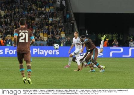 Sept. 16, 2015 - Kiev, Ukraine - Action during the UEFA Champions League Group G stage football match between FC Dynamo Kyiv and FC Porto at NSK Olimpiyskyi Stadium. Ukraine : Dynamo Kyiv versus Porto match - ZUMAp133