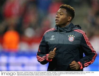 SOCCER - CL, Bayern vs Zagreb MUNICH,GERMANY,29.SEP.15 - SOCCER - UEFA Champions League, group stage, FC Bayern Muenchen vs GNK Dinamo Zagreb. Image shows David Alaba (Bayern) during warm-up. GEPAxpictures xThomasxBachun