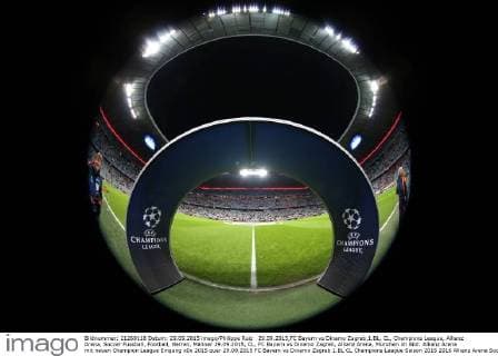 29.09.2015,FC Bayern vs Dinamo Zagreb,1.BL, CL, Champions League, Allianz Arena, Soccer Fussball, Football, Herren, Männer 29.09.2015, CL, FC Bayern vs Dinamo Zagreb, Allianz Arena, München im Bild: Allianz Arena mit neuen Champion League Eingang