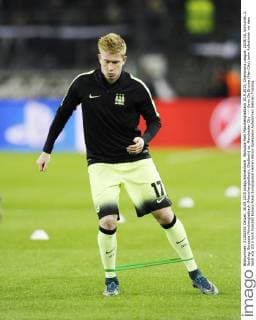 Borussia Park Mönchengladbach 30.9.2015, Champions League, 2015 16, Vorrunde, 2. Spieltag, Borussia Mönchengladbach (Moenchengladbach, Gladbach) vs. Manchester City ---- Kevin De Bruyne (Man City) beim Aufwärmen vor dem Spiel