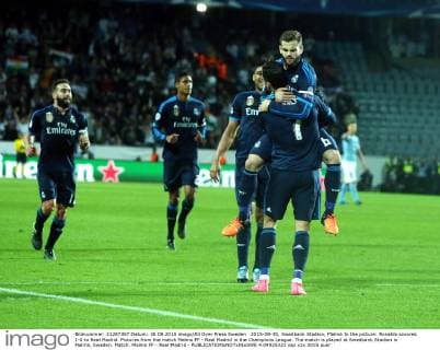 2015-09-30, Swedbank Stadion, Malmö In the picture: Ronaldo scoores 1-0 to Real Madrid. Pictures from the match Malmo FF - Real Madrid in the Champions League. The match is played at Swedbank Stadion in Malmö, Sweden. Match: Malmö FF - Real Madrid - 4.04925321