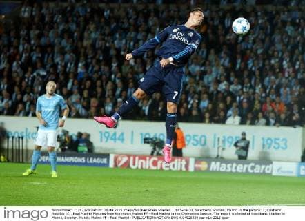 2015-09-30, Swedbank Stadion, Malmö In the picture: 7, Cristiano Ronaldo (C), Real Madrid Pictures from the match Malmo FF - Real Madrid in the Champions League. The match is played at Swedbank Stadion in Malmö, Sweden. Match: Malmö FF - Real Madrid - 4.04925334