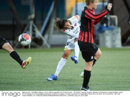 20151007, Vantaa, Finland. Women s Champions League football match PK-35 Vantaa vs FC Roseng?rd at Myymaki Stadium in Vantaa, Fniland. In picture FC Roseng?rd Marta Viera da Silva. Jarno Kuusinen All Over Press FINLAND OUT 1.03555931