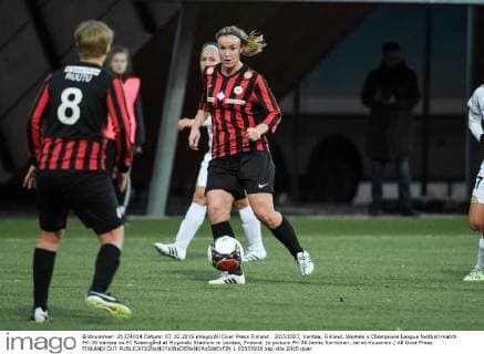 20151007, Vantaa, Finland. Women s Champions League football match PK-35 Vantaa vs FC Roseng?rd at Myymaki Stadium in Vantaa, Fniland. In picture PK-35 Jenna Korhonen. Jarno Kuusinen All Over Press FINLAND OUT 1.03555936