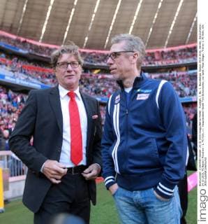Fussball, 1. BL, 1. Bundesliga, Saison 2015 2016, Herren, Deutschland, 24.10.2015, FC Bayern München - 1. FC Köln, v.l. Vizepräsident Harald Toni Schumacher, vor spiel, Peter Stöger, Trainer 1. FC Köln,