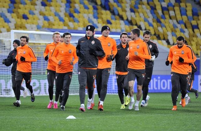 Fußball, Champions League, Schachtar Donezk PK und Training Nov. 24, 2015 - Lviv, ukraine - November. 24, 2015 - Lviv, Ukraine - FC Shakhtar training session . before the soccer match between FC Shakhtar Donetsk and Real Madrid CF . UEFA Champions league 2015-2016 season at Arena Lviv stadium, in Lviv City, Ukraine, on 24 November, 2015. UEFA Champions league, Shakhtar Donetsk and Real Madrid CF - ZUMAn230